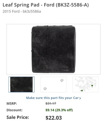 Ford OEM 2015 Transit-150 componentes de suspensión-almohadilla de resorte de hoja BK3Z5586A Foto 1 de 4