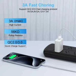 5Packs USB Type C Cable 18W USB A To Type C Fast Charging Cable Charger Data - Picture 1 of 11