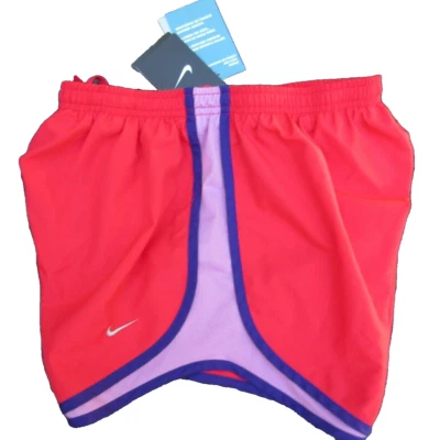 Pantalones Cortos de Correr Nike Dri Fit Damas Medianos Rojo con Lavanda Foto 1 de 4