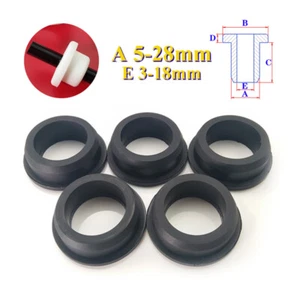 Silkon Gummi Tüllen Durchgangstülle Kabeltüllen Abdeckstopfen Kabeldurchführung - Picture 1 of 8