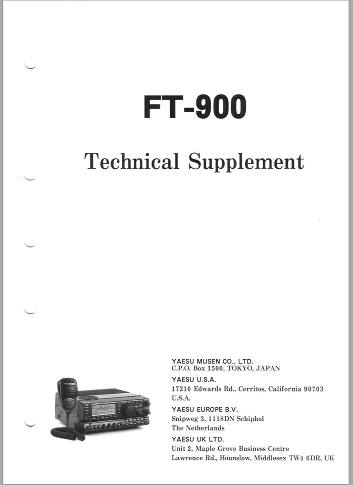 Yaesu FT-900 Service Manual - Image 1 of 1