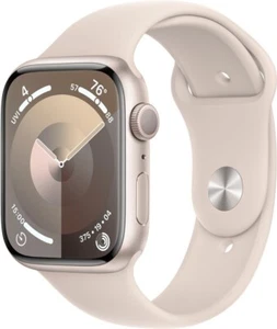 Apple Watch Series 9 41mm GPS Starlight w/ S/M Starlight Sports Band - Picture 1 of 3