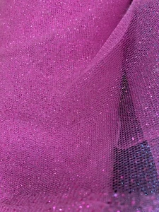 PINK Sparkle Glitter Tulle Decoration Event Fabric (60 in.) Sold BTY - Picture 1 of 1