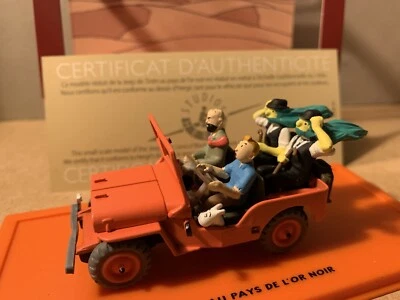 JEEP WILLYS ROUGE voiture Hergé 1/50 TINTIN AU PAYS DE L'OR NOIR ATLAS NEUF. - Photo 1/4