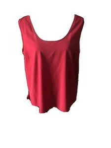 Camiseta sin mangas Joanna para mujer roja lisa sin mangas poliéster-spandex talla L - Imagen 1 de 6