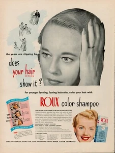 1951 Women Beauty Shampoo Vintage Print Ad 50s Roux Color Hairdresser  Salon - Picture 1 of 9