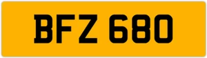 BFZ 680 B 3x3 DATELESS PRIVATE NUMBER PLATE BEC BEK BRY BEN BOB BAZ BIL BAS BON - Picture 1 of 1