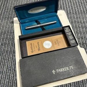 Parker 75 Old Flat Top sterling silver 925 fountain pen 14k Nib 65 Version - Picture 1 of 24