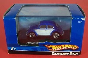 Hot Wheels - Blue & White Volkswagen Beetle w/box - 1990 - 1:87 Scale -NIB - Picture 1 of 13