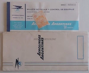 * LUFTFAHRT - Aerolineas Argentinas 1970 Ticket + Jacke - Bild 1 von 3