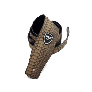 Adjustable PU Leather Guitar Strap Embossed for Acoustic Electric Bass Guitar - Picture 1 of 12