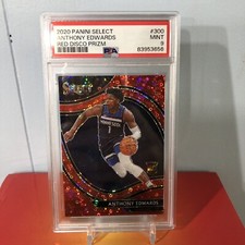 2020 Panini Select Anthony Edwards Courtside 300 RC Red Disco Prizm 41/49 PSA 9