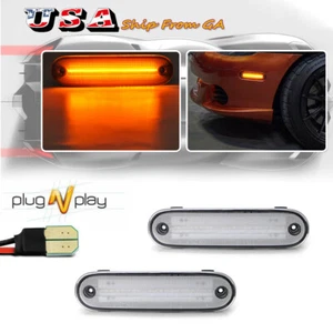 Amber LED Clear Front Side Marker Signal Lights For 1990-2005 Mazda Miata MX-5 - Picture 1 of 11