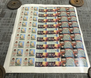 Jurassic Park 1992 Topps Comics Uncut Sheet Universal Studios Very Rare - Picture 1 of 8