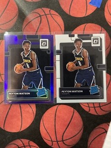 2022-23 Donruss Optic Peyton Watson Rated Rookie Purple Prizm & Base #223