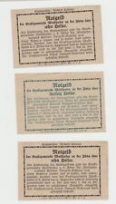 3 Banknoten Notgeld Stadtgemeinde Waidhofen an der Ybbs 10 10 50 Heller (171)