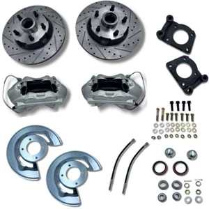 1964-1969 Ford Mustang Front Disc Brake Conversion Kit 4 Piston Calipers - Picture 1 of 6
