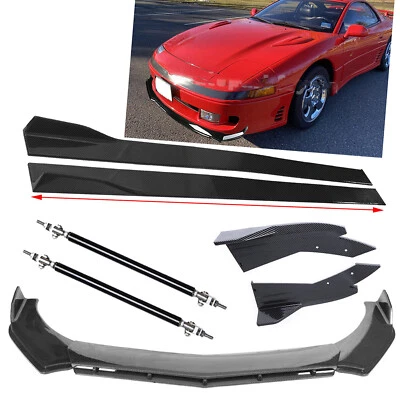 For Mitsubishi 3000GT Carbon Fiber Front Bumper L Splitter Side Skirt Strut Foto 1 de 4