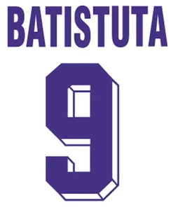 Fiorentina Batistuta Nameset Shirt Soccer Number Letter Heat Print Football A - Picture 1 of 1