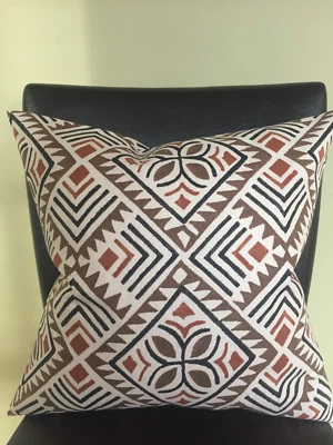 Decorative Pillow Cover Brown Chocolate Cream Off White Black Pattern - Image 1 of 4
