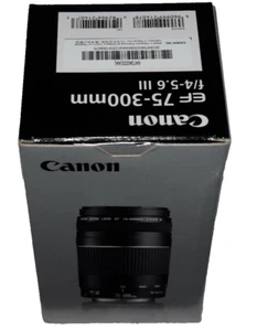 Canon EF 75-300 mm f/4-5.6 III teleobiettivo zoom autofocus fotocamera reflex Canon BN. - Foto 1 di 11