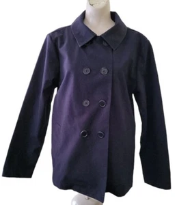 👍 LANDS END Canvas Damen Regenjacke Large (14-16) Zweireiher Blau Blazer - Bild 1 von 14