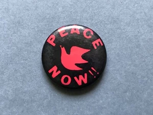PEACE NOW! Against the VIETNAM WAR Original Vintage Pinback Button DOVE of PEACE - Picture 1 of 4
