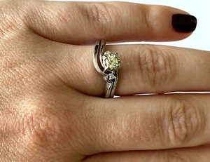 Artcarved 14K White Gold Natural Diamond Classy Ladies Engagement Ring Size 6.25 - Picture 1 of 12