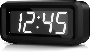 Kids Alarm Clock, White LED, Battery, Auto-Night Mode, 12Hr/24Hr, Small, Travel, - Picture 1 of 12
