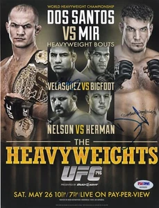 CAIN VELASQUEZ FRANK MIR SIGNED AUTO'D MINI POSTER PSA/DNA COA UFC 146 CHAMPION - Picture 1 of 1