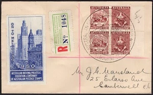1950 Australia ANPEX Bloque Unido Show Sellado Dirigido Show Cubierta de Escondite - Imagen 1 de 1