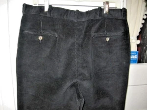 VTG COLOURS BY ALEXANDER JULIAN BLACK WIDE WALE CORDUROY PANTS- FLAT FRONT-33/29 - Picture 1 of 7