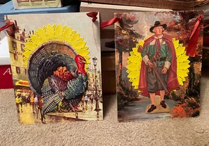 Vtg A.A.K. Inc. Art Print Litho USA Rustic Homestead Paris Thanksgiving 10"x8" - Picture 1 of 12