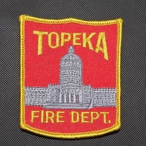 TOPEKA FIRE DEPT. FIGHTER SHOULDER PATCH SHAWNEE COUNTY KANSAS - Picture 1 of 2