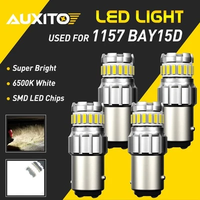 4x 1157 BAY15D LED Freno Trasero Respaldo Señal Inversa Bombilla Blanca AUXITO GUS Foto 1 de 4