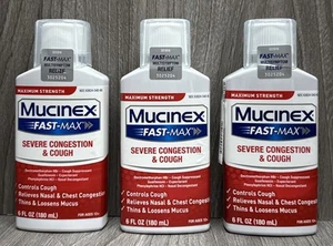 LOT OF 3 Mucinex Fast-Max Severe Congestion & Cough Maximum 6 oz EXP: 08/2025+ - Picture 1 of 2