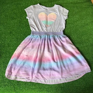 The Children Place T-Shirt-Kleid elastischer Bund Rundhals Pailletten Herz Größe L - Bild 1 von 12