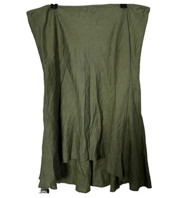 Falda I N C International Concepts Lino Oliva Alta Baja Línea A Completa Talla 24 W Foto 1 de 4