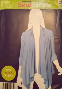 SIMPLICITY SEWING PATTERN A1961 MISSES' KNIT CARDI-WRAP SIZE XXS-XL UC/FF - Picture 1 of 10
