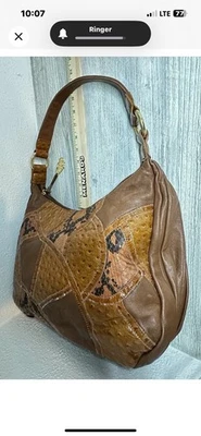 Bolso Hobo CHI By CARLOS FALCHI Cuero Genuino/Piel de Serpiente Patchwork Foto 1 de 4