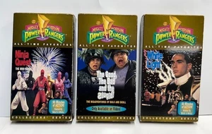 x3 VTG 1995 Mighty Morphin Power Rangers All-Time Favorites VHS Tapes - Picture 1 of 2