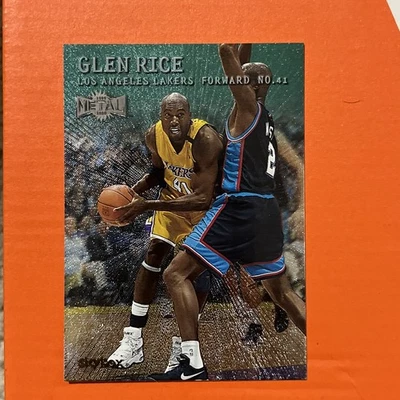 1999-00 Skybox Metal EMERALD Green Glen Rice #141 SP SSP Rare Lakers - Image 1 of 2