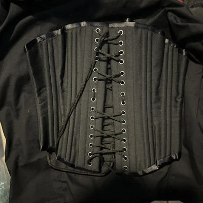 Corsé Shaperx Negro Deshuesado Resistente Entrenador de Cintura con Cordones XS Steampunk Gótico Foto 1 de 4