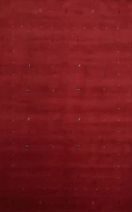 Red Nomadic Area Rug Handmade Wool with Light Patterns for Home Decor 7X10 - Picture 1 of 11