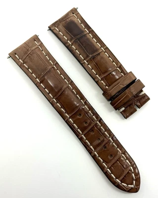 Correa de reloj Breitling 22 mm x 20 mm marrón cocodrilo Tang 737P auténtica OEM Foto 1 de 4