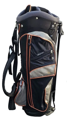 Bolsa de golf Affinity con divisor de 7 vías superior con 4 bolsillos con cremallera negra y naranja Foto 1 de 4