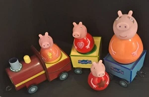 Paquete de figuras de Peppa Pig Weebles tren y figuras de personajes usadas. Buen estado - Imagen 1 de 6