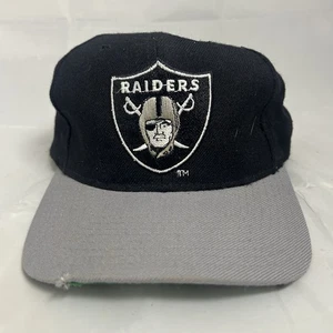 Starter NFL Raiders Snapback Hat The Natural 100% Wool VTG Cap Black Rare - Picture 1 of 6