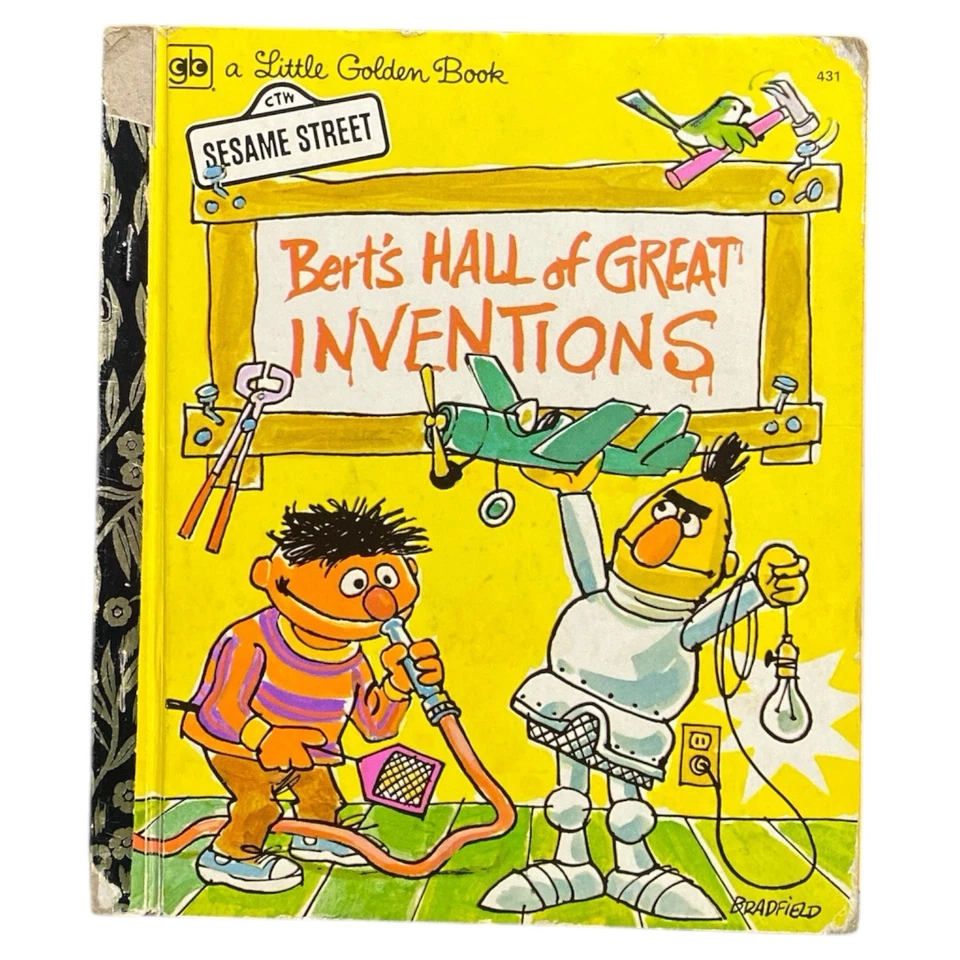 Bert’s Hall of Great Inventions Little Golden Book Sesame Street 1980s Vintage - Image 1 of 4