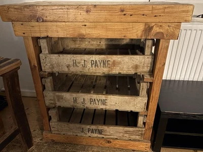 Lovely handmade rustic ash butcher’s block kitchen island with 3 drawers - Image 1 of 2